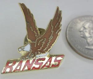 C Sanders Kansas Flying Eagle Brown White Red Enamel Brass Lapel Pin Brooch - Picture 1 of 2