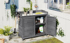Topmax Outdoor 39" Potting Bench, Rustic Garden Workstation Storage Cabinet
