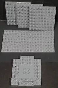 5 Lego 8x8 Flat Base Plates + 1 # 15624 Dark Gray Plate Modified 8 x 8 - Picture 1 of 2