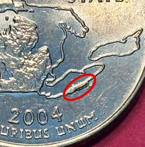 2004-P Die Chip Error on Lake Erie Michigan Quarter (1215) - Picture 1 of 7