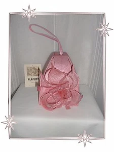Très Beau Petit Sac Rose Original en Sisal Fléchet Neuf - Bild 1 von 5