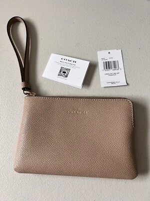 Cartera Muñequera Coach Corner Cremallera Dorada/Topo 50832 - NUEVA Foto 1 de 4