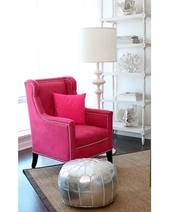 Luxury Moroccan Ottoman Pouffe Pouf Footstool In Silver - Bild 1 von 2