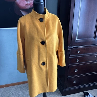 Abrigo Talbots Amarillo Mostaza Mezcla Lana Tres Botones Mujer’s Talla 8 A352 Foto 1 de 4