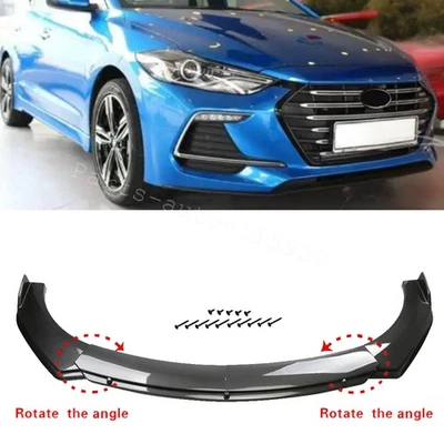 For Hyundai Elantra Carbon Fiber Style Front Bumper Chin Lip Spoiler Splitter - Image 1 of 4