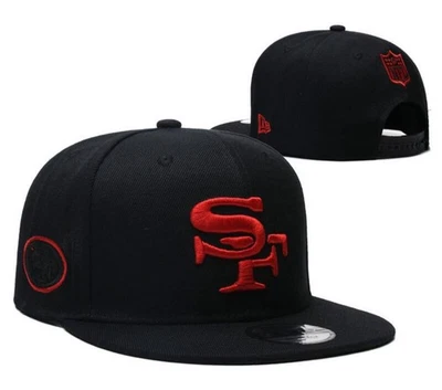 San Francisco 49ers Snapback Hat Adjustable Fit Cap Black Red SF Fast Ship