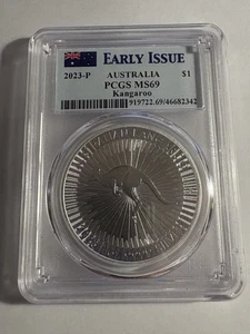 2023 Australia perth Mint 1oz Silver Kangaroo Early Issue - PCGS MS69 - Picture 1 of 4