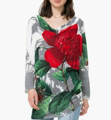 Suéter De Mujer Desigual Multicolor Floral Of7 Talla XS - Imagen 1 de 4