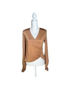 Top donna Express bronzo con scollo a V e ruches - Taglia XL - Foto 1 di 10