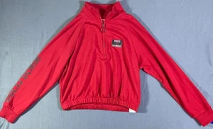 GUESS RINA CHILI RED, HALF BLACK ZIP MOCK PULLOVER SWEATER SIZE MEDIUM EUC! - Bild 1 von 10