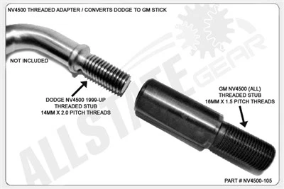 NV4500 Shifter Adapter, Dodge to GM Stick, NV4500-105 - Image 1 of 1