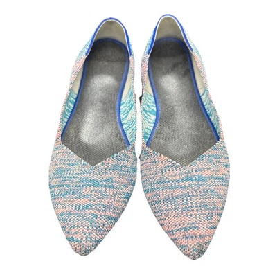 Rothy's The Point Turquesa Mesclada tamanho W9 Edição Limitada Azul Rosa Teal Neon - Imagem 1 de 4