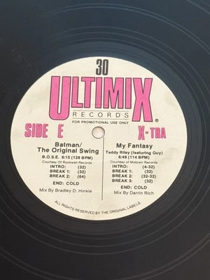 Teddy Riley / Sweet Sensation / B.O.S.E. – Ultimix 30 DJ Promo 12” VG+ Vinyl - Image 1 of 4