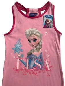Girls Disney Frozen Elsa Pink Muscle Back Summer Dress Age 5 - Picture 1 of 3