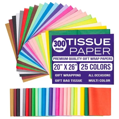 Gift Tissue Paper for Gift Bags - Tissue Paper Bulk | 25 Assorted Colors 300 ... - Image 1 of 4