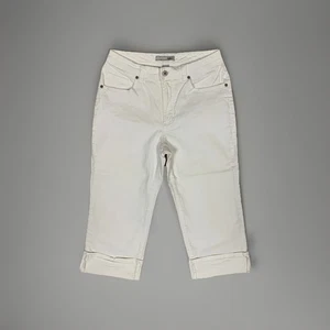 Chico’s Platinum Zodiac Cropped Denim Jeans Size 1.5 (10) White Stretch Denim - Picture 1 of 12