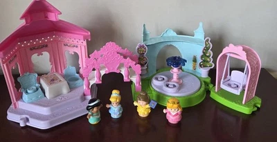 2014 Fisher Price Little People Disney Princess Garden músicas de festa chá 4 bonecos - Imagem 1 de 4