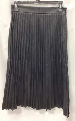 Falda midi plisada 'Rayla' negra de cuero vegano Milly para mujer talla 0 con etiquetas Foto 1 de 4