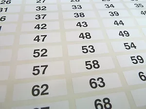 More details for 31x10mm consecutive sequential numbering labels number stickers - 3 colours