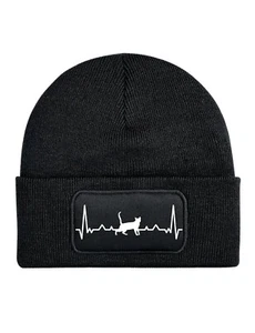 Kinder Unisex Beanie Mütze Heart Beat Katze Fun-Print Geschenk Jungen & Mädchen - Picture 1 of 25