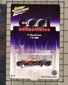 Johnny Lightning 2005 Cool Collectibles, '71 Plymouth Cuda, blk mit Flammen - Bild 1 von 1