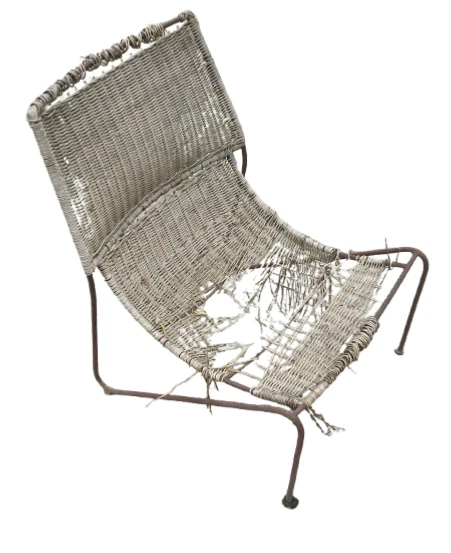 Silla de hierro forjado Pier One Mombasa o Frederick Weinberg vintage VENDIDA PARA MARCO Foto 1 de 1