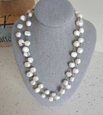 Silpada 淡水珍珠新鲜捕获项链 N1368 925 纯银  — 第 1/4 张图片