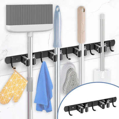 Percha para escoba soporte para fregona montaje en pared resistente jardín cocina herramientas organizador estante Foto 1 de 4