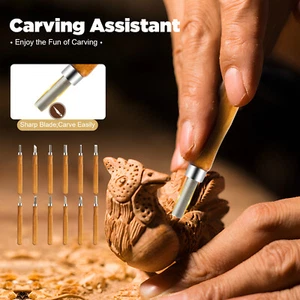 Wood Carving Hand Chisel Tool Set 12pcs Professional Woodworking Gouges Tools US - Picture 1 of 8