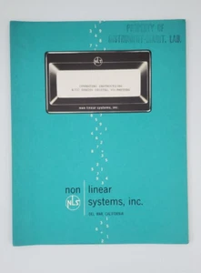 ORIGINAL NON-LINEAR SYSTEMS NLS MODEL 4300 DIGITAL VOLTMETER INSTRUCTION MANUAL - Picture 1 of 4