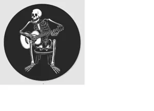 GUITAR MUSIC DEATH SKELETON Pendant Charm On 925 Sterling Silver 20" Necklace - Picture 1 of 11