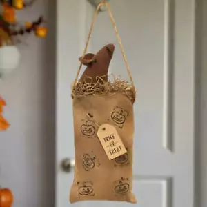 Muñeca Ratón Primitivo Halloween Otoño en Bolsa Jack O Lantern - Imagen 1 de 3