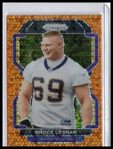 2021 Panini Prizm #134 Brock Lesnar Orange Disco - Foto 1 di 2