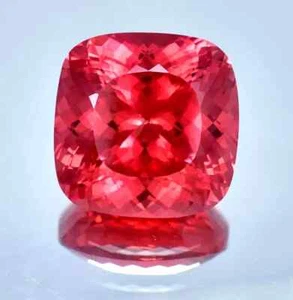 Natural Flawless Ceylon Padparadscha Sapphire Cushion Shape Loose Gemstone 80 Ct - Picture 1 of 8