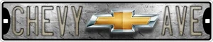 Letrero de calle de metal en relieve de Chevy Avenue 5"" x 24"" hecho en EE. UU. - Imagen 1 de 1