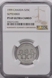 Canada 1999 25 Cents Silver NGC Proof 69 Ultra Cameo September NG1612 combine sh - Picture 1 of 4