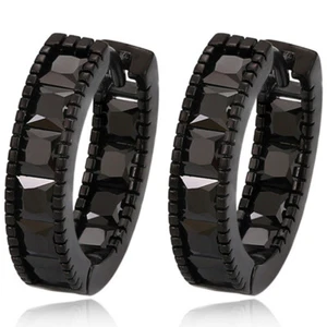 Schwarze Ohr Schnallen Herren Miss Minimalistische Ohrringe für Damen Modeschmuck - Bild 1 von 11