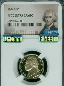 1994 S JEFFERSON NICKEL  NGC PF70 UCAM MAC UHcam MAC FINEST & SPOTLESS * - Picture 1 of 4