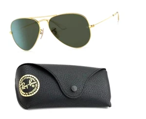Ray-Ban ORB3025 58mm Aviator Classic Gold Framed Sunglasses Green 58-14-135 - Picture 1 of 2