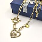 New 14k Gold Plated Paperclip Heart Necklace 18" (us)