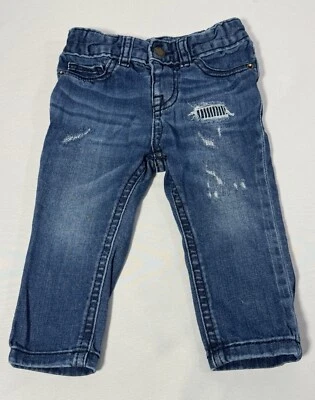 Pantalones de mezclilla azules ajustados desgastados OshKosh genuinos para niños talla 18 Mos Foto 1 de 4