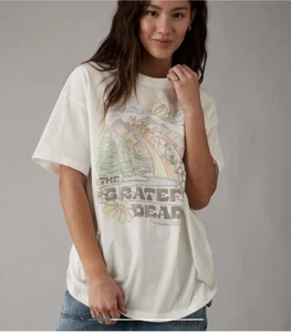 American Eagle AE Women’s Oversized Grateful Dead Graphic T-Shirt White Sz L/XL - Picture 1 of 9