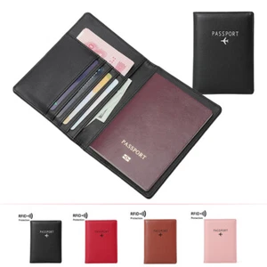 Card Holder Leather RFID Wallet Passport Holder Passport Bag Travel Cover Case - Picture 1 of 16
