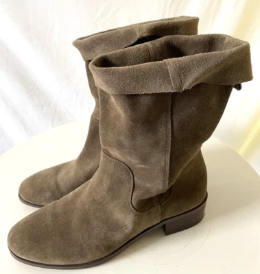 Bota Sole Society Calanth puño plegado gamuza 9,5 M marrón topo caña media pantorrilla Foto 1 de 4