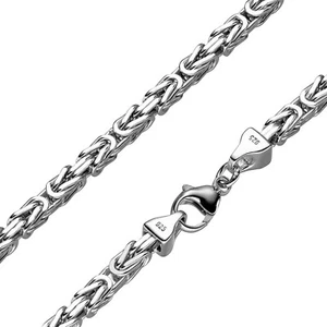 Rhodinerte Königskette 925 Silber massiv - Länge Wählbar -Halskette oder Armband - Bild 1 von 13