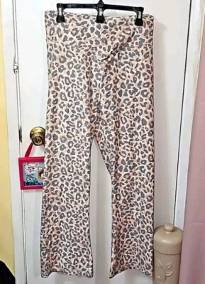 Pink Legging Flare Xl Criss Cross Waistband Animal Print Pull On Hg12 - Изображение 1 из 4