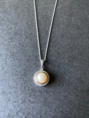 Alwand Vahan 纯银 14K 黄金钻石珍珠项链 — 第 1/4 张图片