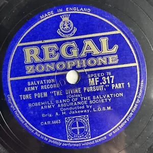 10" 78 RPM-A.H. Jakeway-Ton Gedicht ""The Divine Pursuit"" Teil 1/Regal Zono MF.317 - Bild 1 von 4