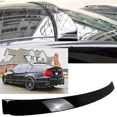 For BMW 3 Series 2005- 2011 E90 ABS Glossy Black Rear Roof Window Visor Spoiler - Image 1 of 4