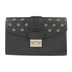 RED VALENTINO Clutch bag Leather Punching Second Bag Black Gold Used - Picture 1 of 9